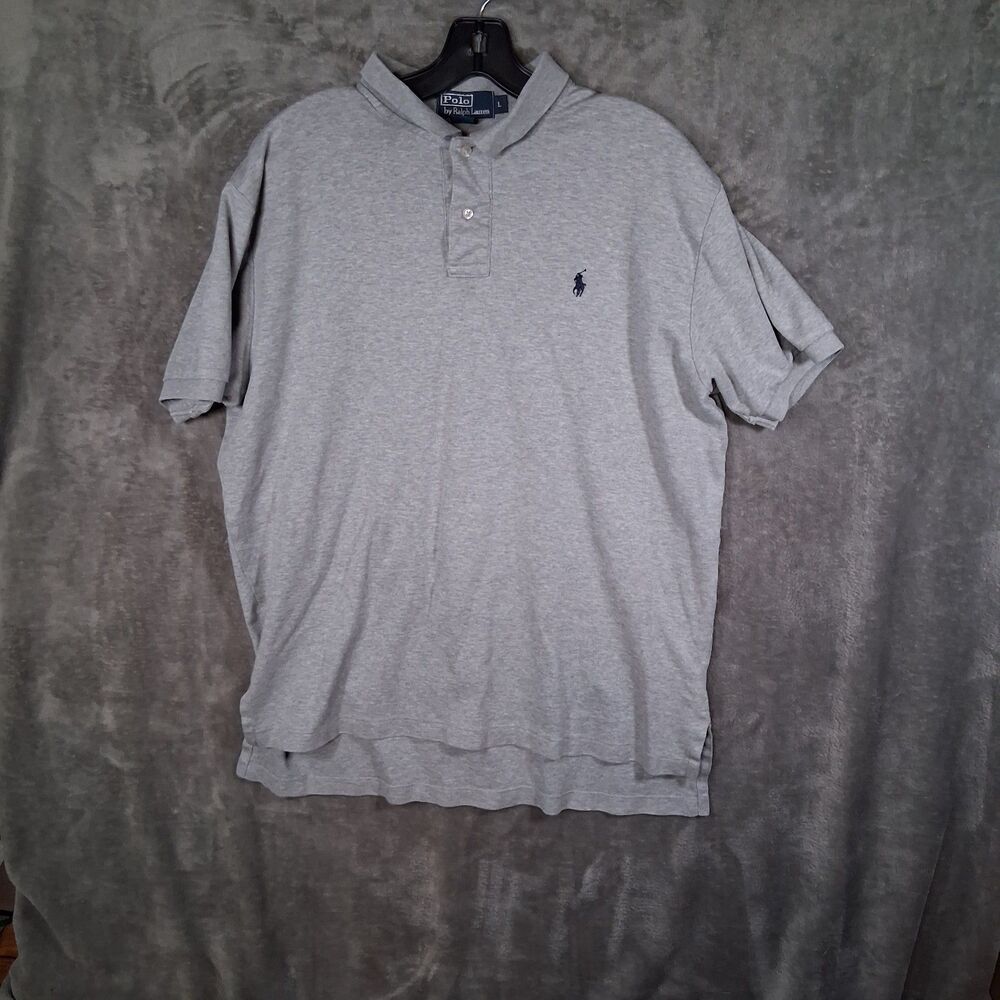 Y2K Polo Ralph Lauren Polo Shirt Mens Large Grey Blue Pony
